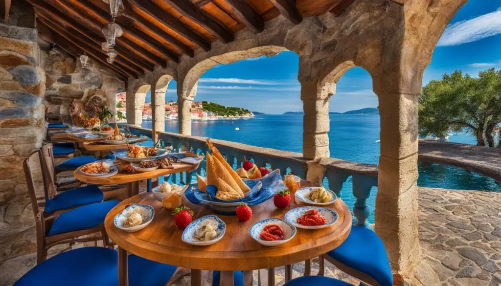 Croatian Ice Cream and Seafood Dishes