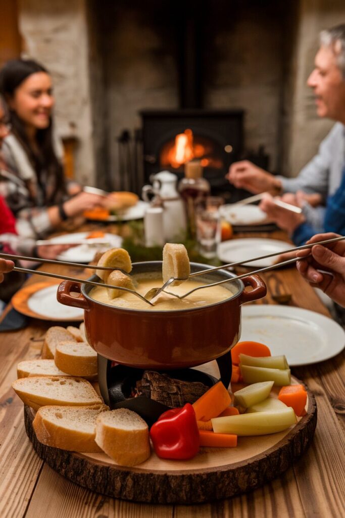 Cheesy Fondue from Switzerland Cheesy Fondue from Switzerland